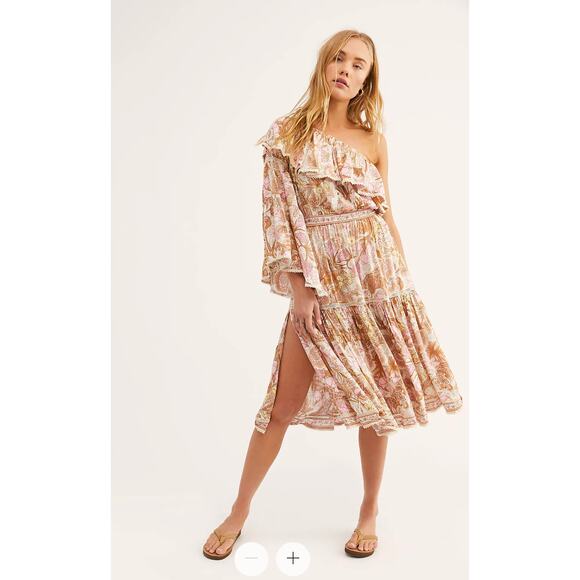 Spell and the Gypsy Collective Jungle One-Shoulder Dress - Picture 1 of 6
